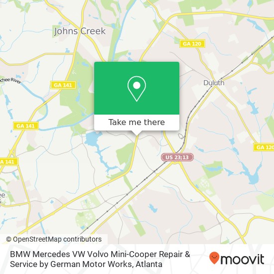 Mapa de BMW Mercedes VW Volvo Mini-Cooper Repair & Service by German Motor Works