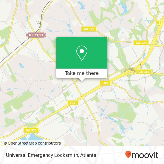 Mapa de Universal Emergency Locksmith