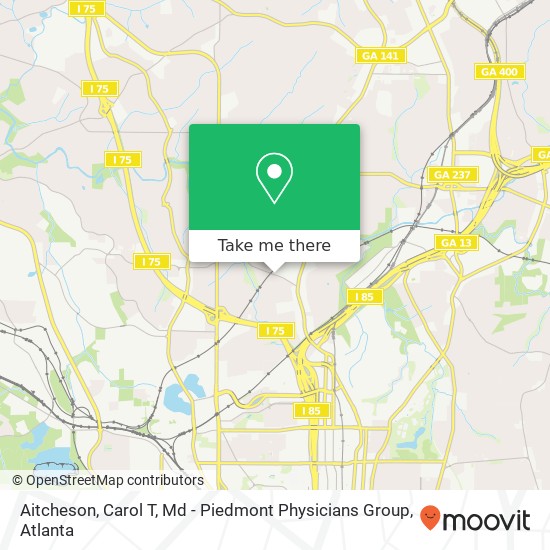 Aitcheson, Carol T, Md - Piedmont Physicians Group map