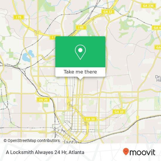 A Locksmith Alwayes 24 Hr map