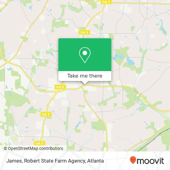 Mapa de James, Robert State Farm Agency