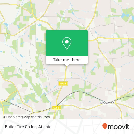 Butler Tire Co Inc map