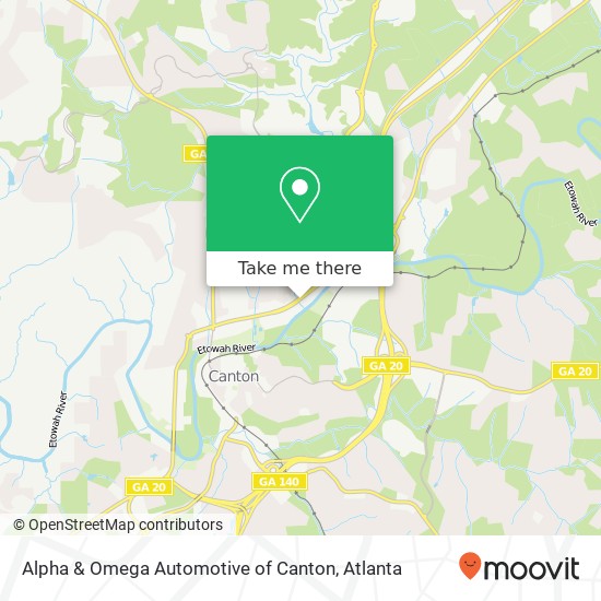 Alpha & Omega Automotive of Canton map