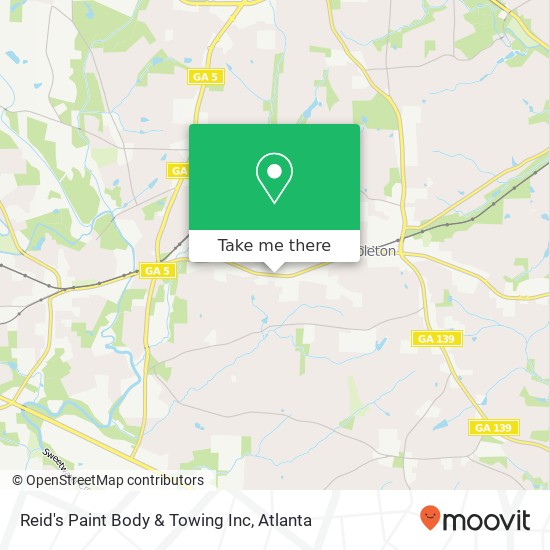 Mapa de Reid's Paint Body & Towing Inc