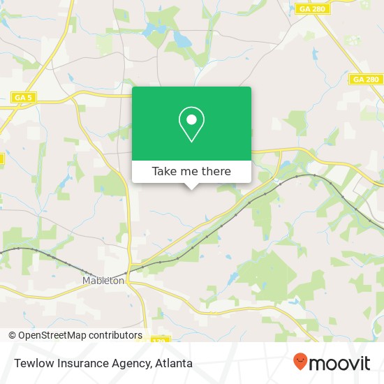 Tewlow Insurance Agency map