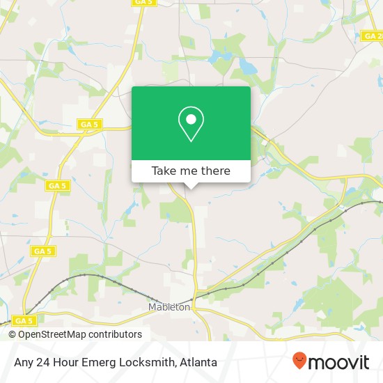 Any 24 Hour Emerg Locksmith map