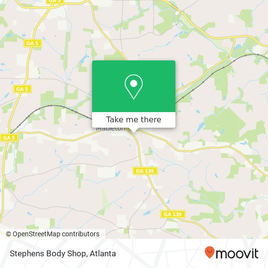 Mapa de Stephens Body Shop