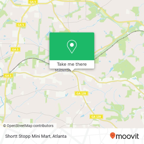 Mapa de Shortt Stopp Mini Mart