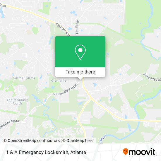 1 & A Emergency Locksmith map