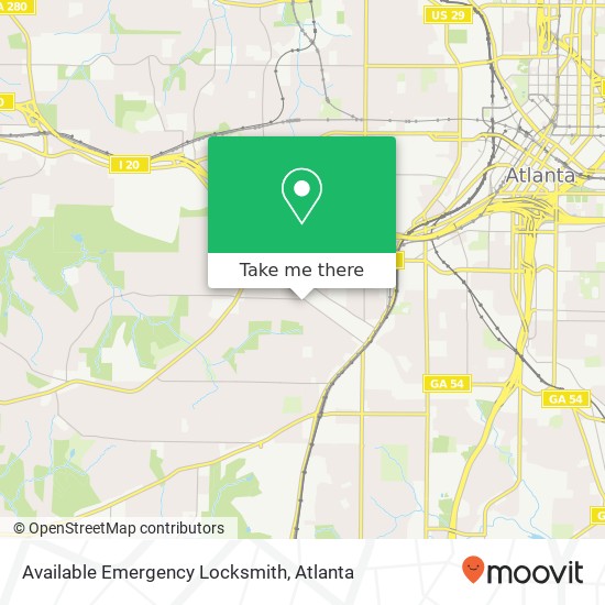 Mapa de Available Emergency Locksmith