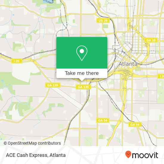 Mapa de ACE Cash Express