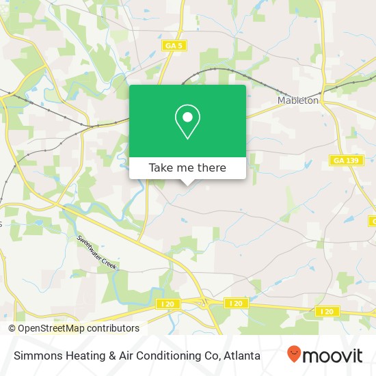 Mapa de Simmons Heating & Air Conditioning Co