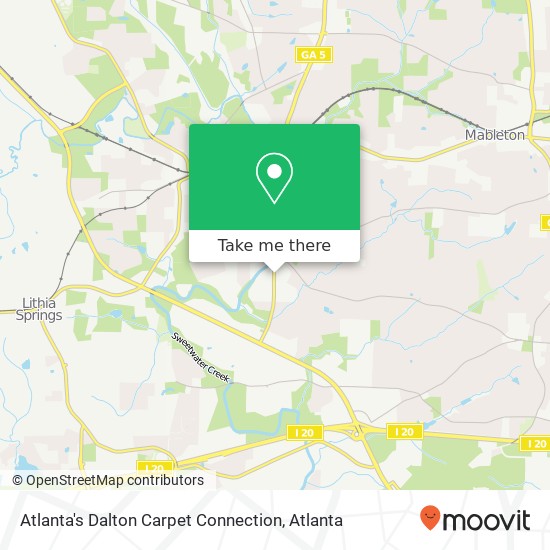 Atlanta's Dalton Carpet Connection map
