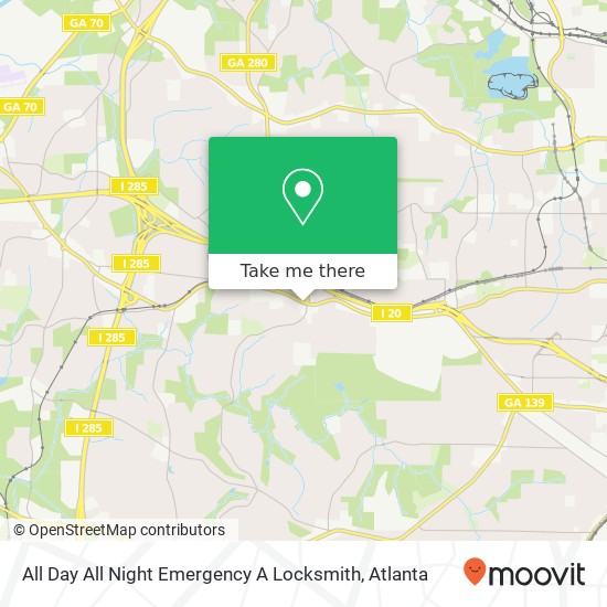 Mapa de All Day All Night Emergency A Locksmith