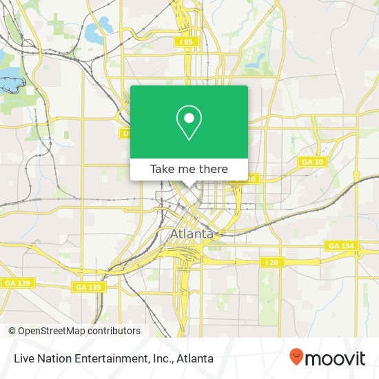 Live Nation Entertainment, Inc. map