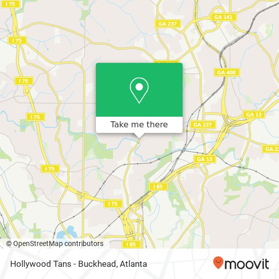 Hollywood Tans - Buckhead map