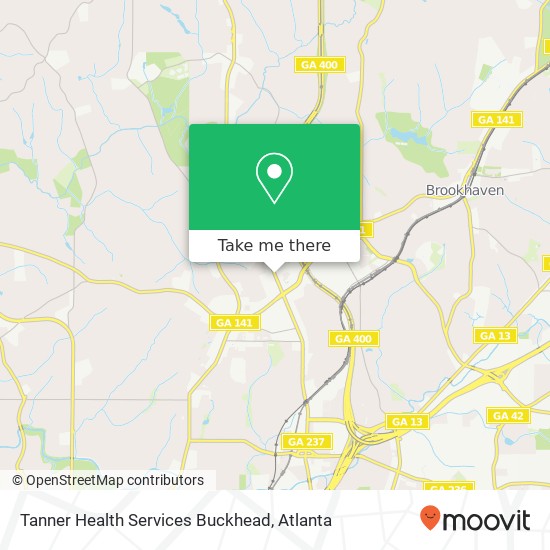 Mapa de Tanner Health Services Buckhead