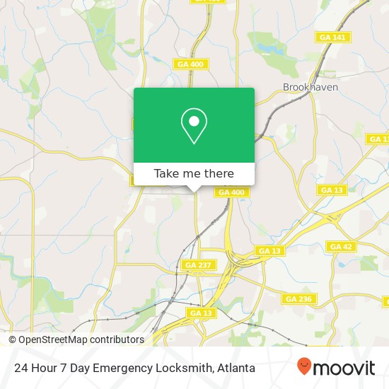 24 Hour 7 Day Emergency Locksmith map