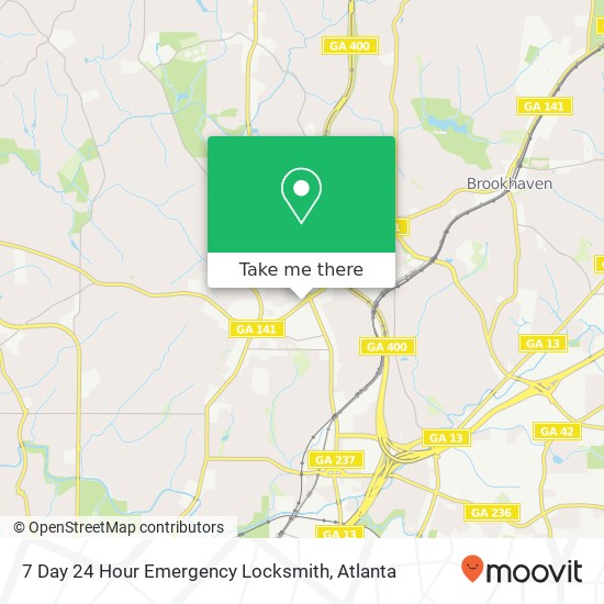 7 Day 24 Hour Emergency Locksmith map