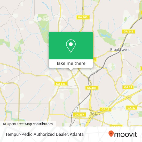 Mapa de Tempur-Pedic Authorized Dealer