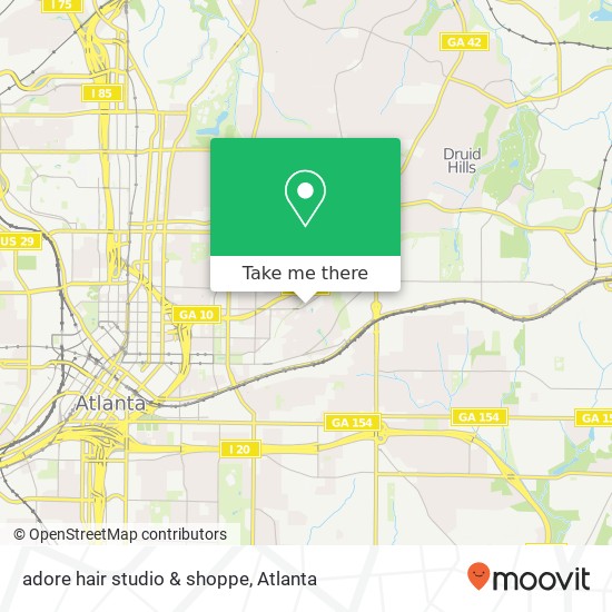 Mapa de adore hair studio & shoppe