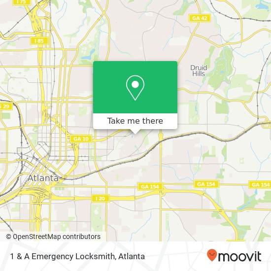 1 & A Emergency Locksmith map