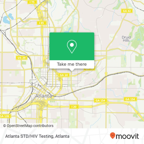 Atlanta STD/HIV Testing map