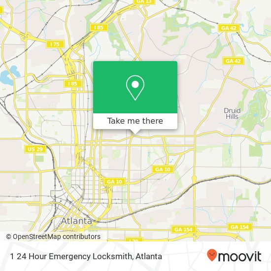 Mapa de 1 24 Hour Emergency Locksmith