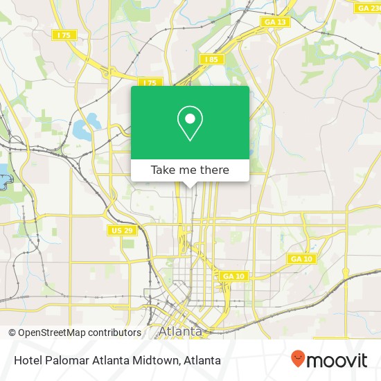 Hotel Palomar Atlanta Midtown map