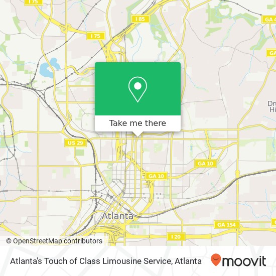 Mapa de Atlanta's Touch of Class Limousine Service
