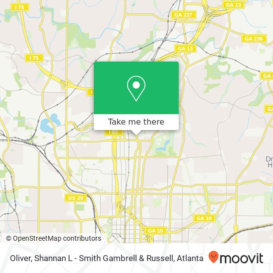 Oliver, Shannan L - Smith Gambrell & Russell map