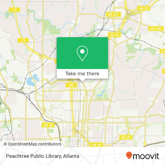 Mapa de Peachtree Public Library