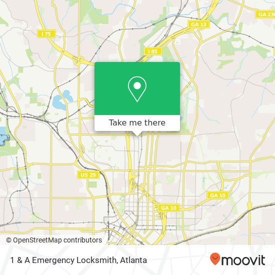 Mapa de 1 & A Emergency Locksmith