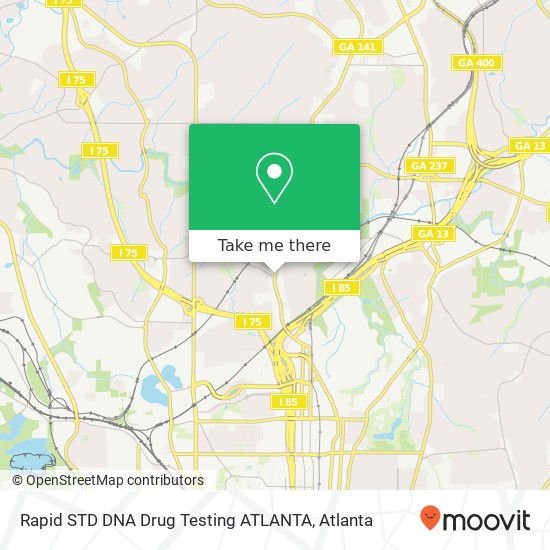Mapa de Rapid STD DNA Drug Testing ATLANTA