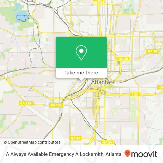 Mapa de A Always Available Emergency A Locksmith