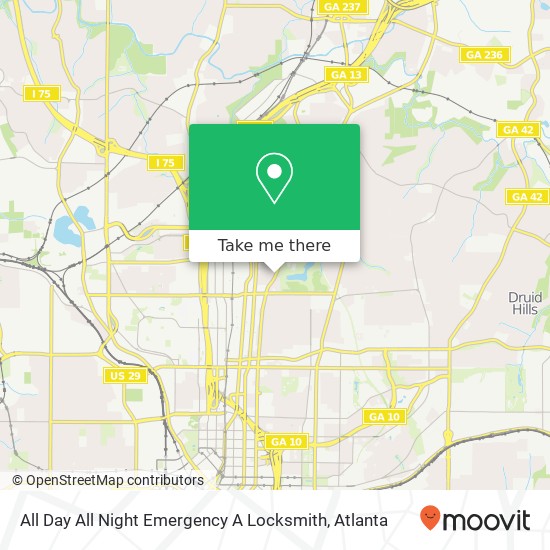 All Day All Night Emergency A Locksmith map