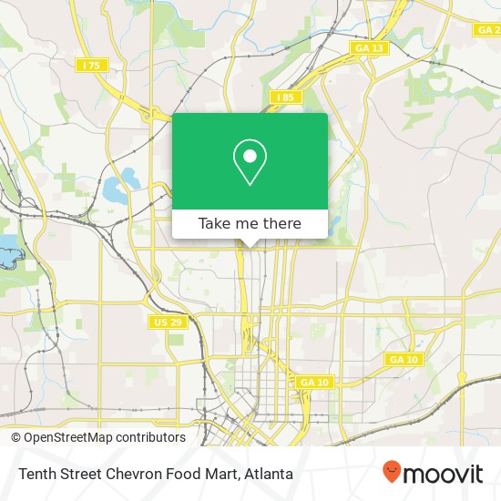 Tenth Street Chevron Food Mart map