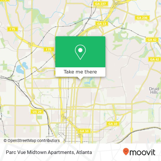 Parc Vue Midtown Apartments map