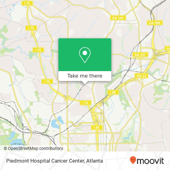 Piedmont Hospital Cancer Center map