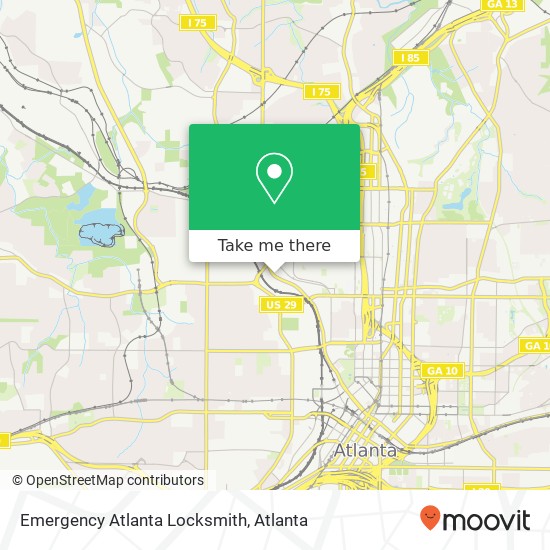 Mapa de Emergency Atlanta Locksmith