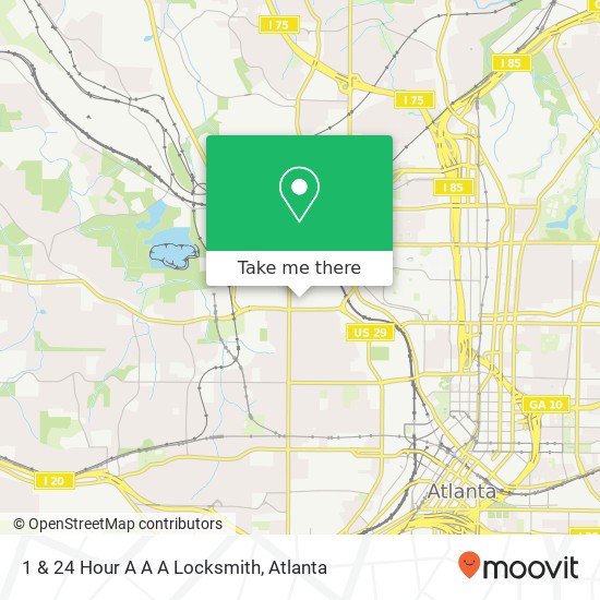 1 & 24 Hour A A A Locksmith map