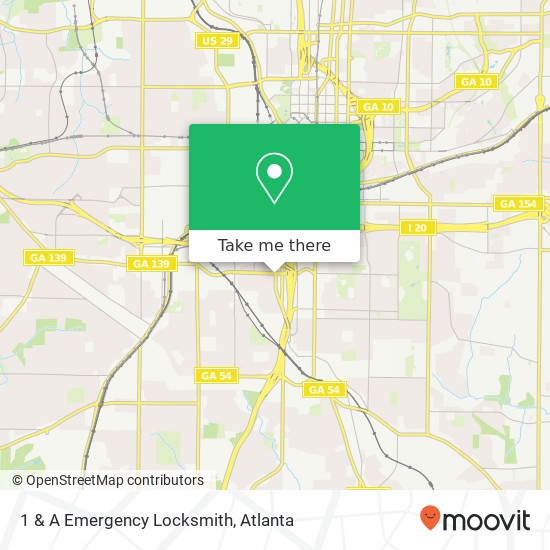 1 & A Emergency Locksmith map