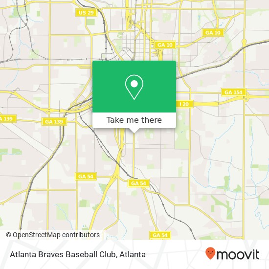 Mapa de Atlanta Braves Baseball Club