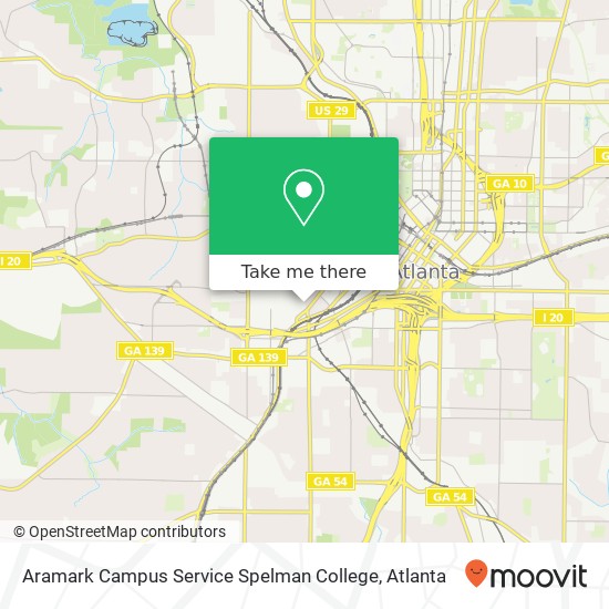 Aramark Campus Service Spelman College map