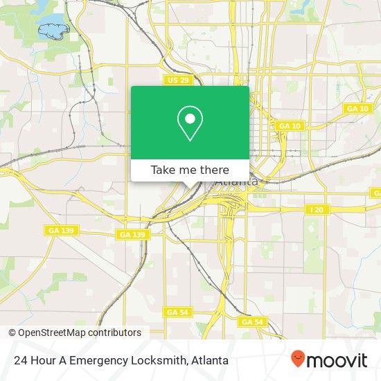 24 Hour A Emergency Locksmith map