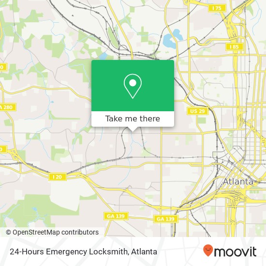 24-Hours Emergency Locksmith map