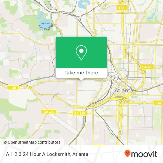 Mapa de A 1 2 3 24 Hour A Locksmith