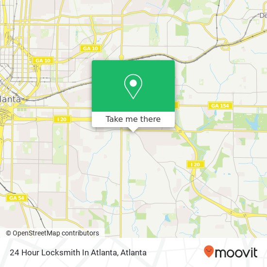 24 Hour Locksmith In Atlanta map