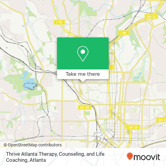 Thrive Atlanta Therapy, Counseling, and Life Coaching map