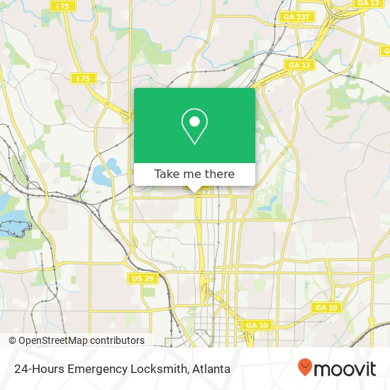 24-Hours Emergency Locksmith map